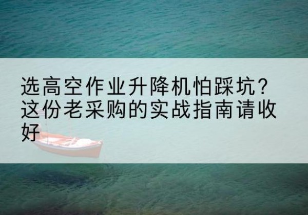 扬中高空作业升降机厂家推荐-选高空作业升降机怕踩坑？这份老采购的实战指南请收好