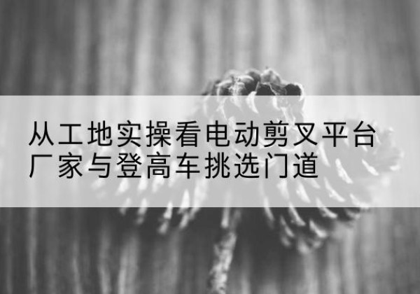 扬中电动剪叉升降平台厂家-从工地实操看电动剪叉平台厂家与登高车挑选门道