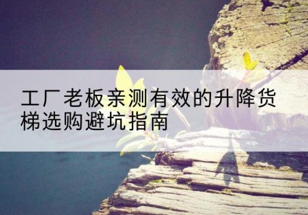 扬中升降货梯怎么选-工厂老板亲测有效的升降货梯选购避坑指南